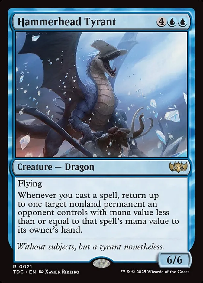 2025 Tarkir: Dragonstorm Commander Hammerhead Tyrant rare #21 rare card image