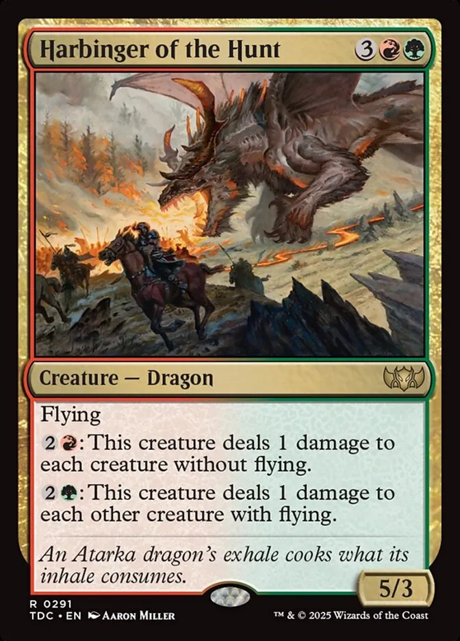 2025 Tarkir: Dragonstorm Commander Harbinger of the Hunt #291 rare card image