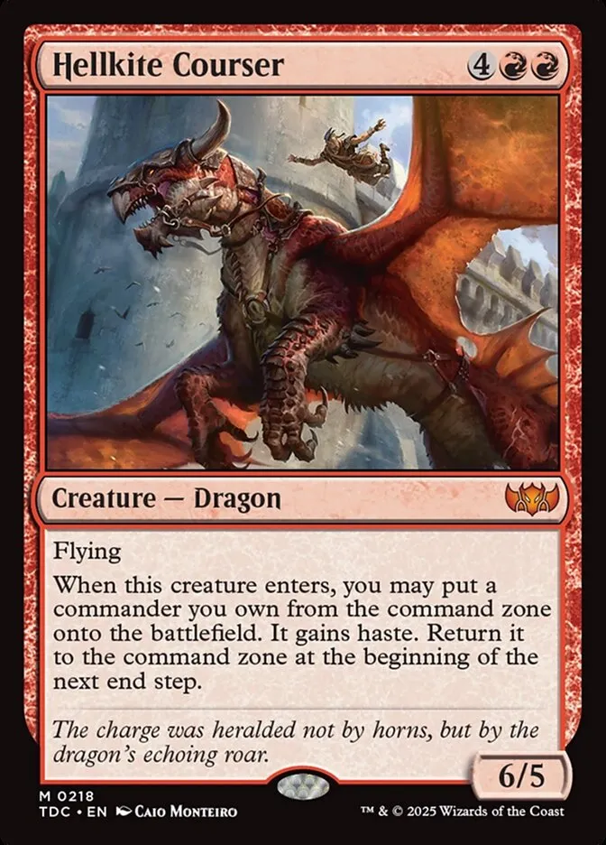 2025 Tarkir: Dragonstorm Commander Hellkite Courser #218 mythic card image