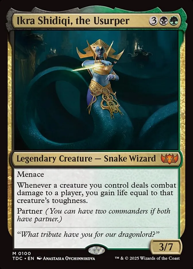 2025 Tarkir: Dragonstorm Commander Ikra Shidiqi, the Usurper mythic #100 mythic card image