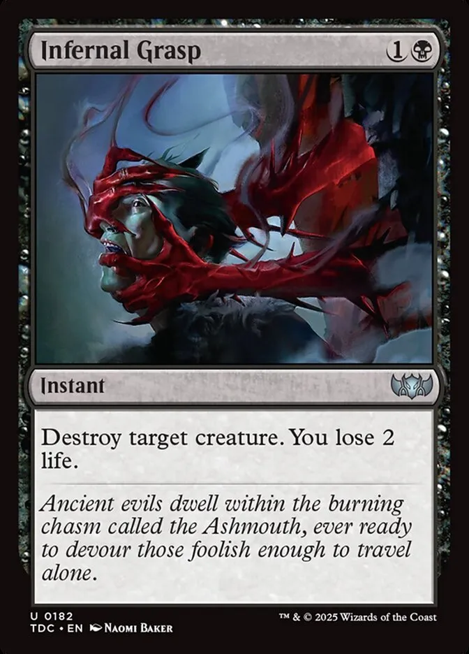 2025 Tarkir: Dragonstorm Commander Infernal Grasp #182 uncommon card image