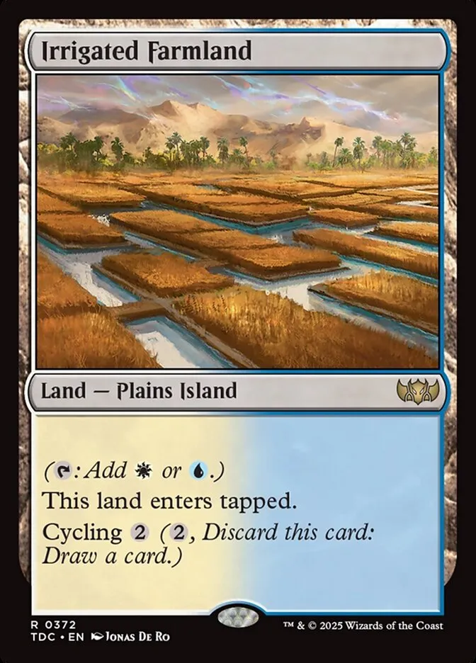 2025 Tarkir: Dragonstorm Commander Irrigated Farmland #372 rare card image