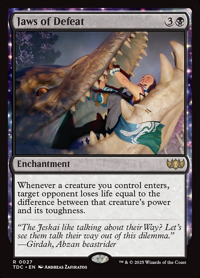 2025 Tarkir: Dragonstorm Commander Jaws of Defeat rare #27 rare card image
