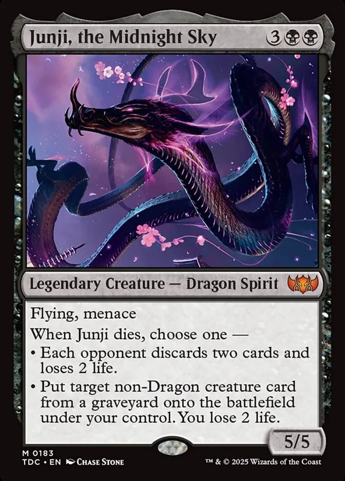 2025 Tarkir: Dragonstorm Commander Junji, the Midnight Sky #183 mythic card image