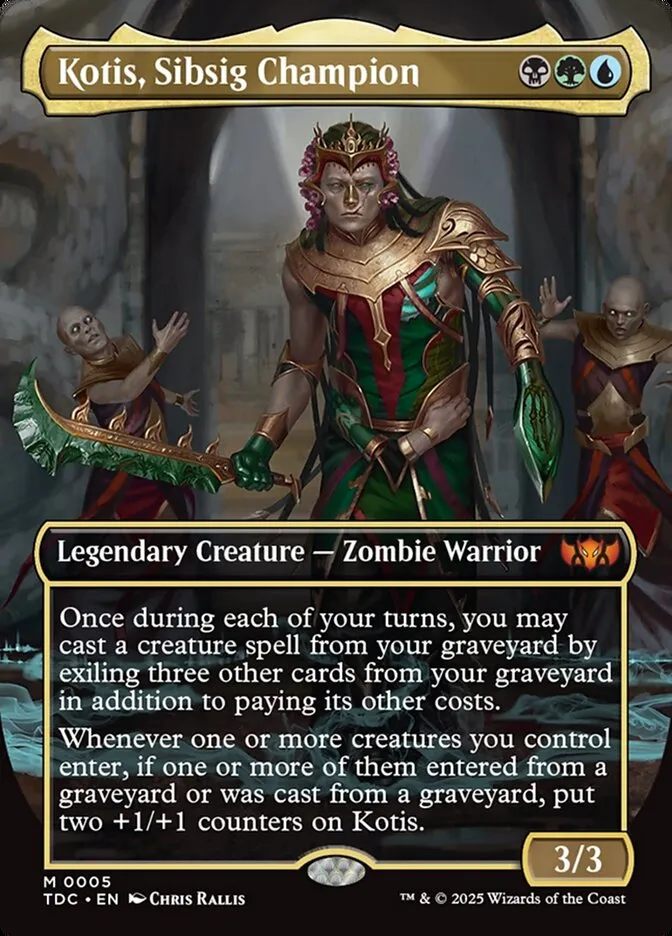 2025 Tarkir: Dragonstorm Commander Kotis, Sibsig Champion [Borderless] mythic #5 mythic card image