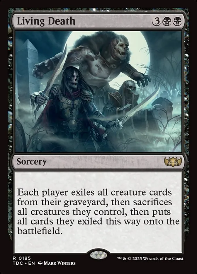 2025 Tarkir: Dragonstorm Commander Living Death #185 rare card image