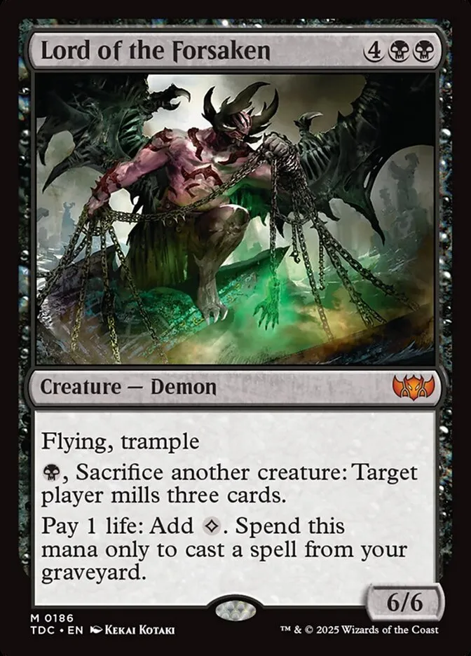 2025 Tarkir: Dragonstorm Commander Lord of the Forsaken #186 mythic card image