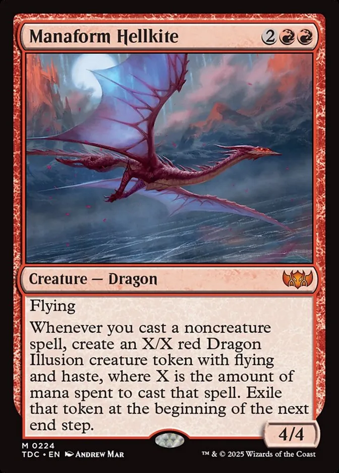 2025 Tarkir: Dragonstorm Commander Manaform Hellkite #224 mythic card image