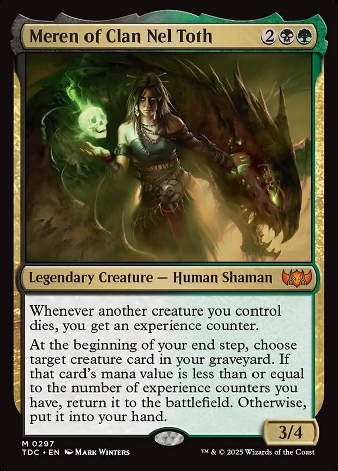 2025 Tarkir: Dragonstorm Commander Meren of Clan Nel Toth #297 mythic card image