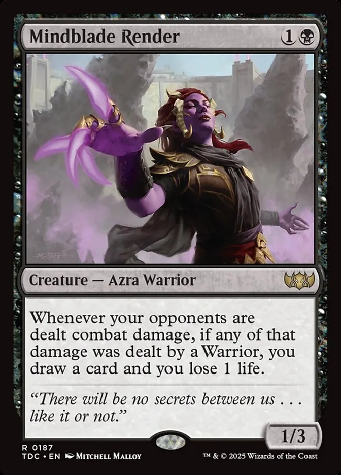 2025 Tarkir: Dragonstorm Commander Mindblade Render #187 rare card image