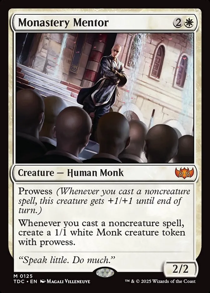 2025 Tarkir: Dragonstorm Commander Monastery Mentor #125 mythic card image