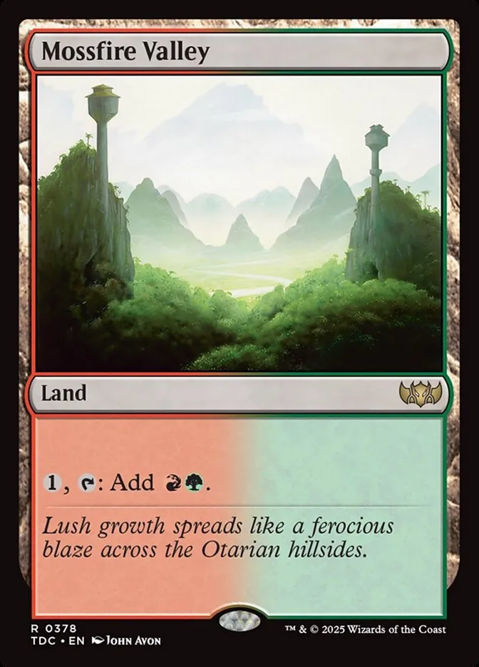 2025 Tarkir: Dragonstorm Commander Mossfire Valley #378 rare card image