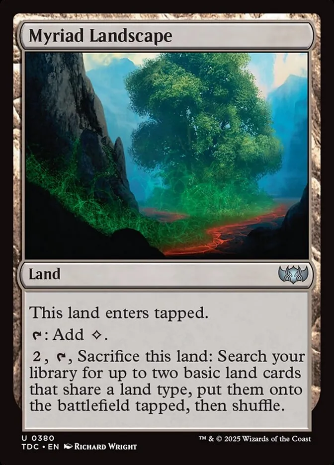 2025 Tarkir: Dragonstorm Commander Myriad Landscape #380 uncommon card image
