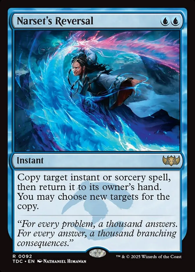 2025 Tarkir: Dragonstorm Commander Narset's Reversal #92 rare card image