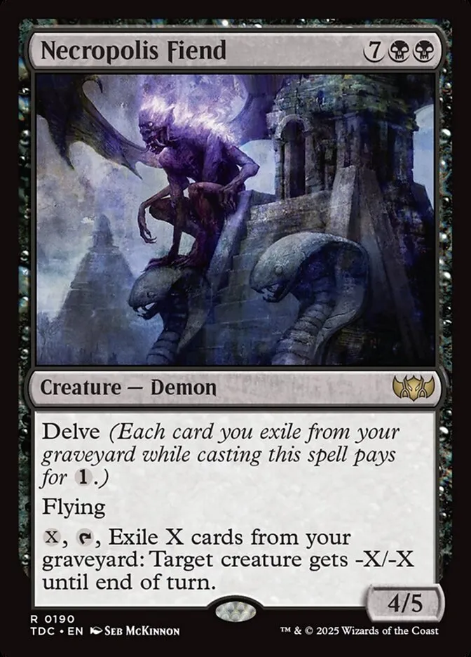 2025 Tarkir: Dragonstorm Commander Necropolis Fiend #190 rare card image