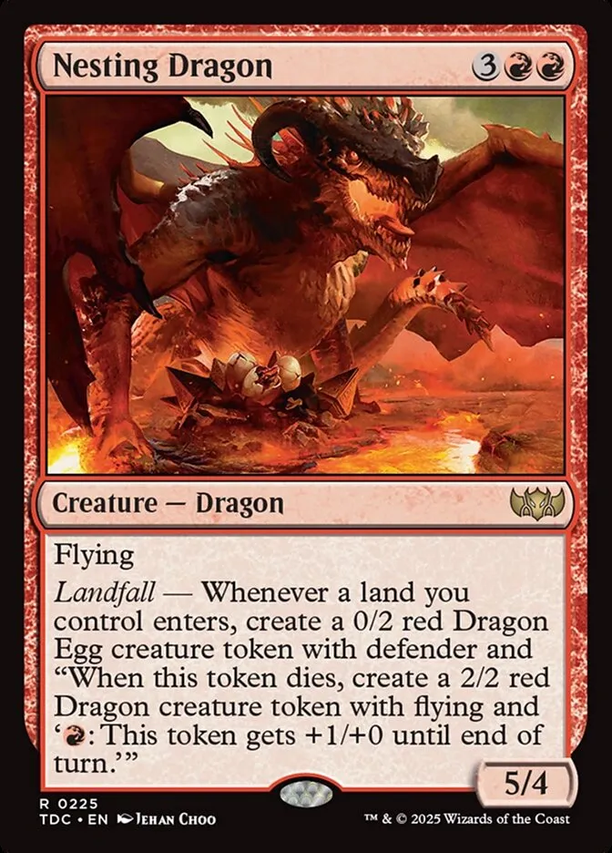 2025 Tarkir: Dragonstorm Commander Nesting Dragon #225 rare card image