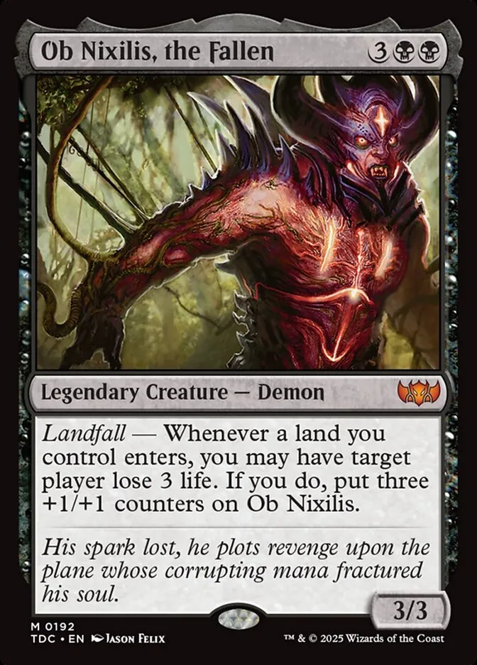 2025 Tarkir: Dragonstorm Commander Ob Nixilis, the Fallen #192 mythic card image