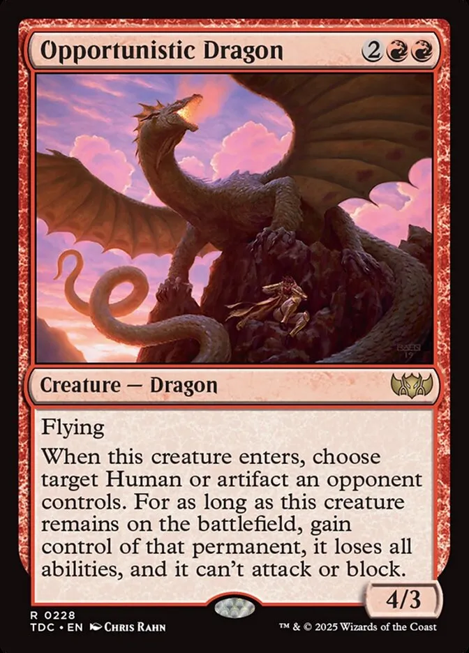 2025 Tarkir: Dragonstorm Commander Opportunistic Dragon #228 rare card image