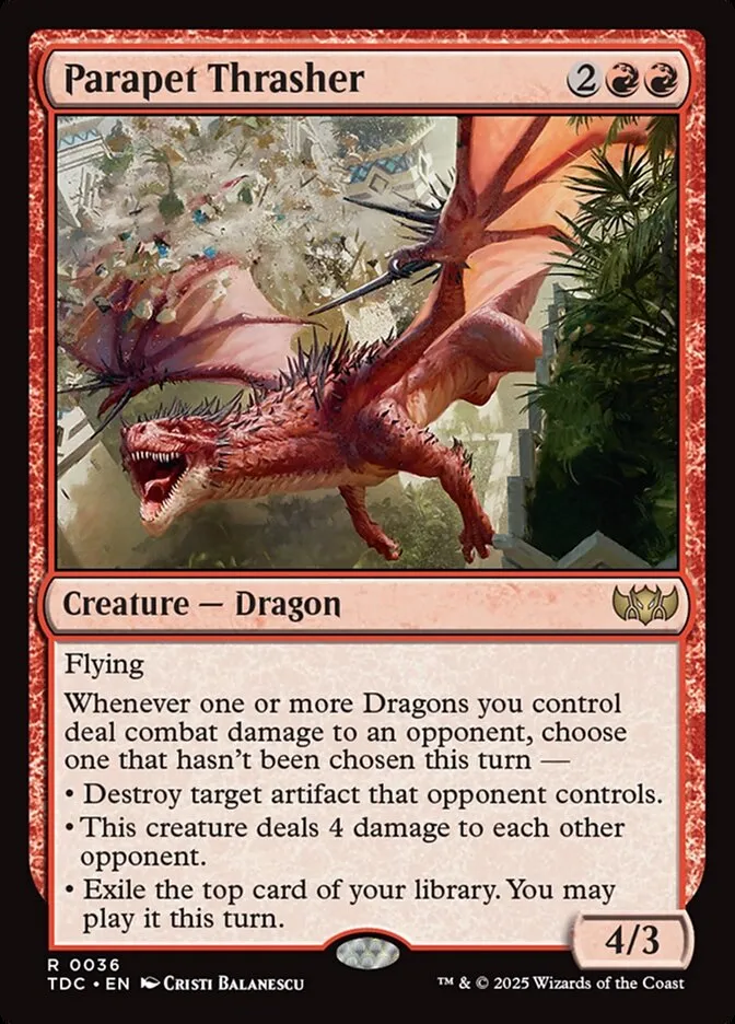 2025 Tarkir: Dragonstorm Commander Parapet Thrasher #36 rare card image