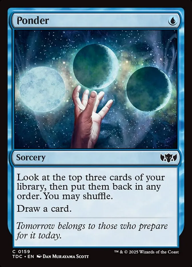 2025 Tarkir: Dragonstorm Commander Ponder #159 common card image