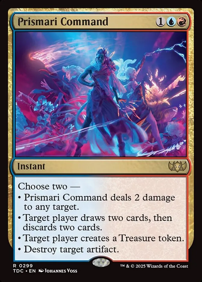 2025 Tarkir: Dragonstorm Commander Prismari Command rare #299 rare card image
