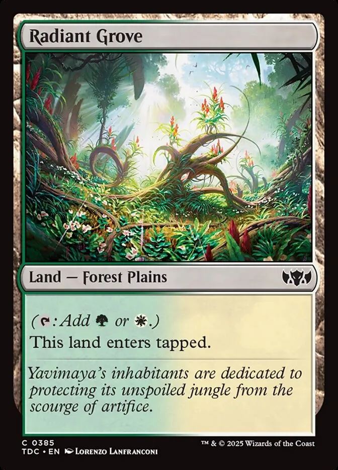 2025 Tarkir: Dragonstorm Commander Radiant Grove #385 common card image