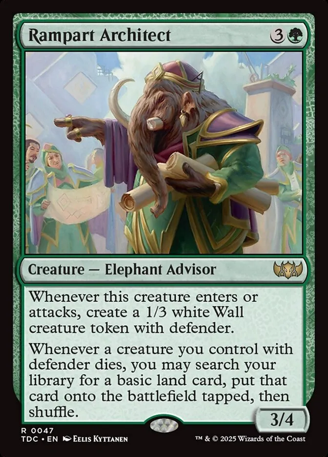 2025 Tarkir: Dragonstorm Commander Rampart Architect #47 rare card image