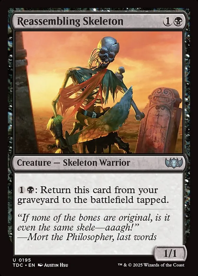 2025 Tarkir: Dragonstorm Commander Reassembling Skeleton uncommon #195 uncommon card image