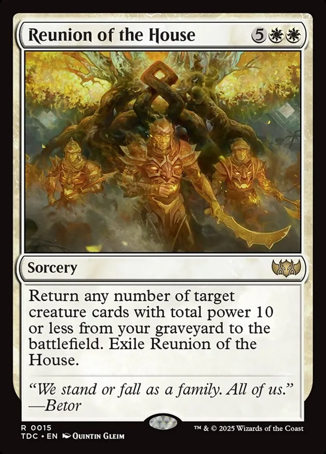 2025 Tarkir: Dragonstorm Commander Reunion of the House rare #15 rare card image