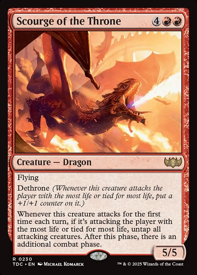 2025 Tarkir: Dragonstorm Commander Scourge of the Throne #230 rare card image