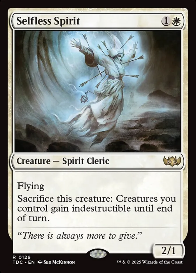 2025 Tarkir: Dragonstorm Commander Selfless Spirit #129 rare card image
