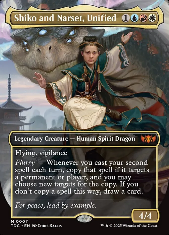 2025 Tarkir: Dragonstorm Commander Shiko and Narset, Unified [Borderless] mythic #7 mythic card image