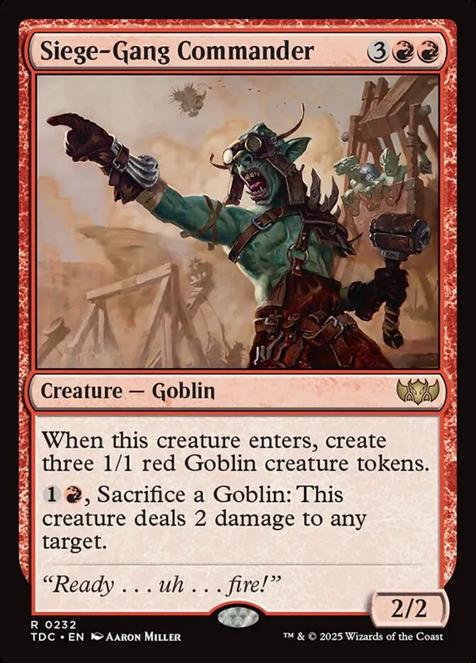 2025 Tarkir: Dragonstorm Commander Siege-Gang Commander #232 rare card image