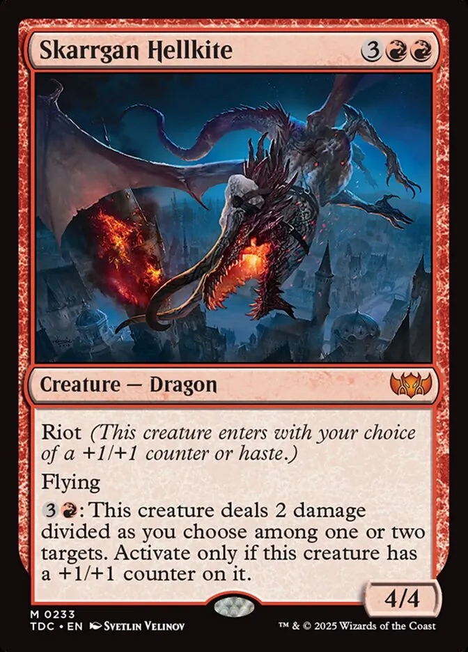 2025 Tarkir: Dragonstorm Commander Skarrgan Hellkite #233 mythic card image