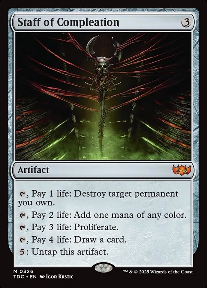 2025 Tarkir: Dragonstorm Commander Staff of Compleation #326 mythic card image