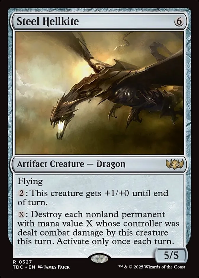 2025 Tarkir: Dragonstorm Commander Steel Hellkite #327 rare card image