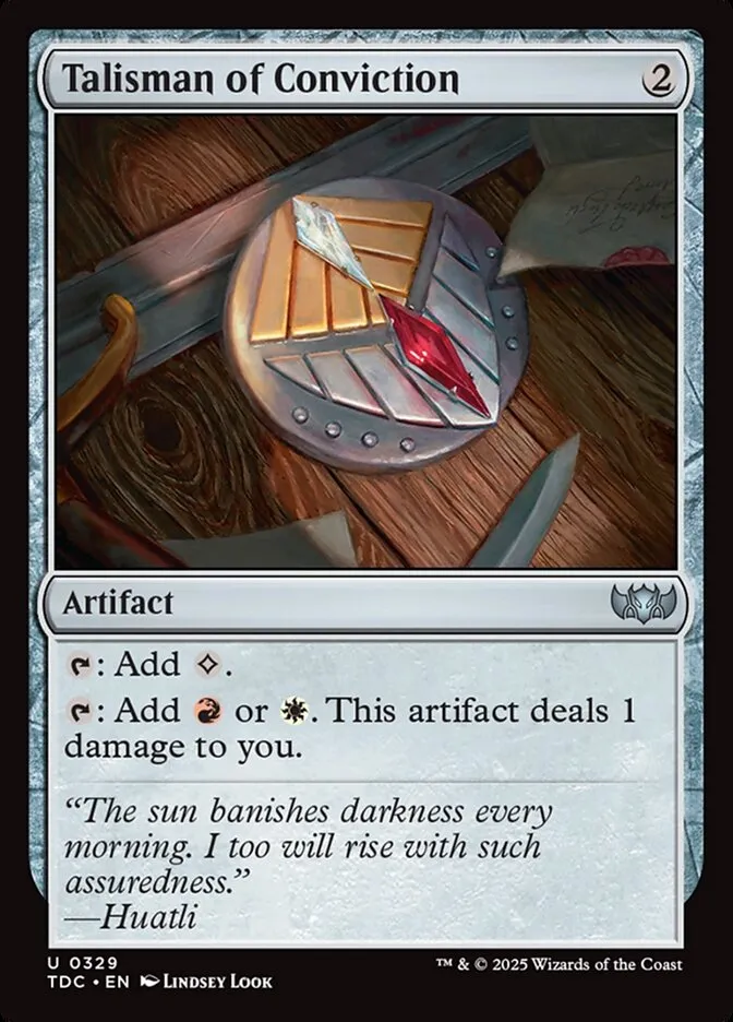 2025 Tarkir: Dragonstorm Commander Talisman of Conviction #329 uncommon card image