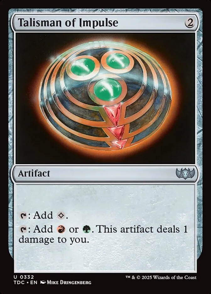 2025 Tarkir: Dragonstorm Commander Talisman of Impulse #332 uncommon card image
