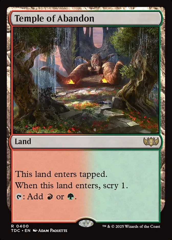 2025 Tarkir: Dragonstorm Commander Temple of Abandon #400 rare card image
