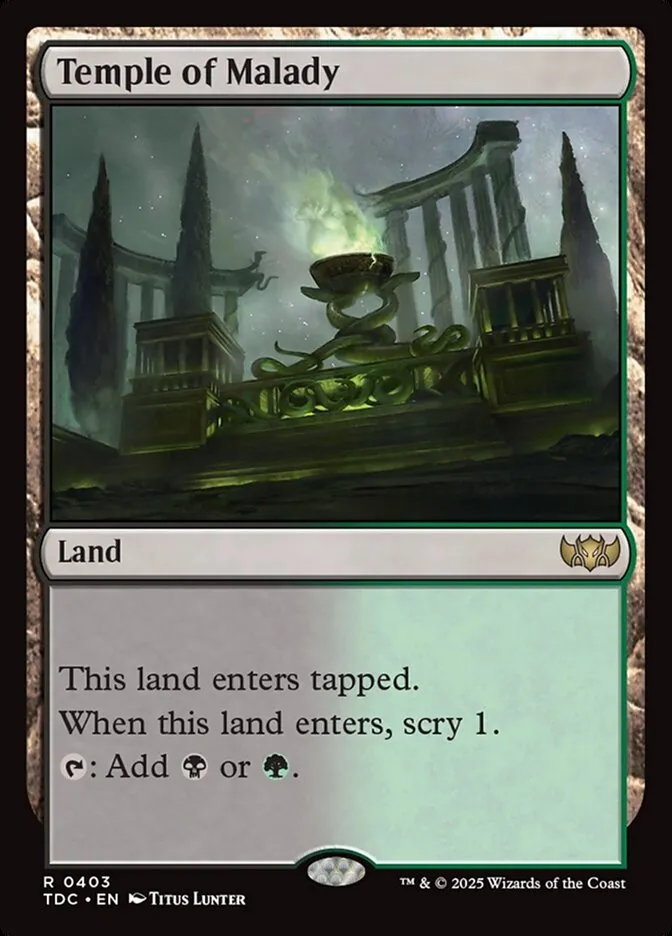 2025 Tarkir: Dragonstorm Commander Temple of Malady #403 rare card image