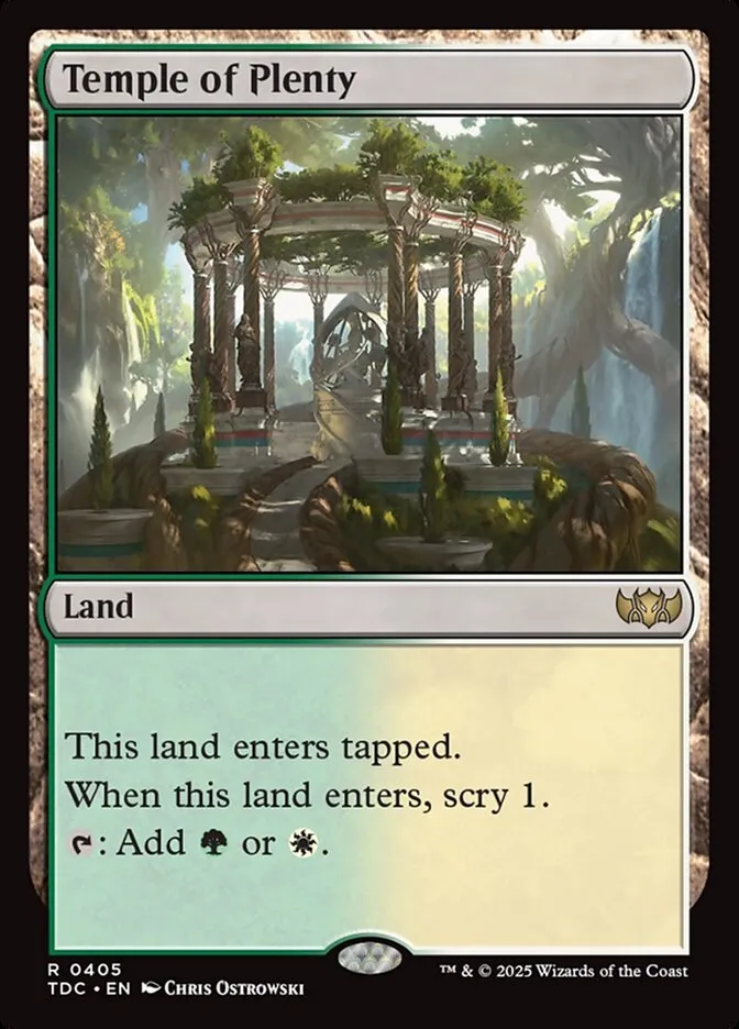 2025 Tarkir: Dragonstorm Commander Temple of Plenty #405 rare card image