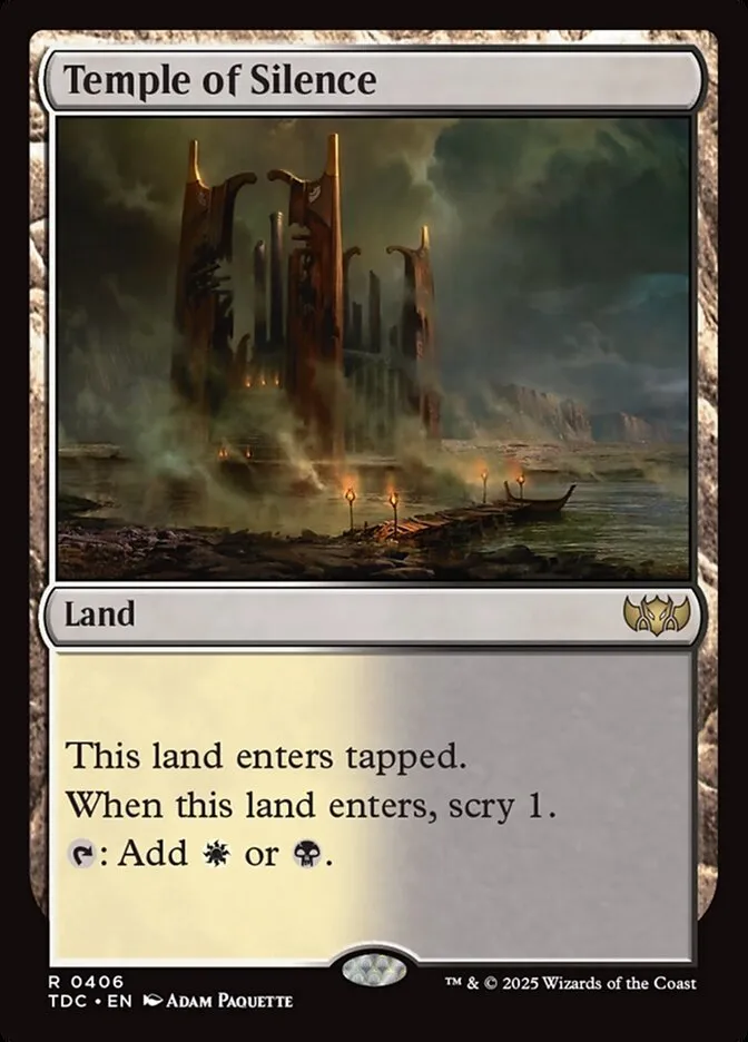 2025 Tarkir: Dragonstorm Commander Temple of Silence #406 rare card image