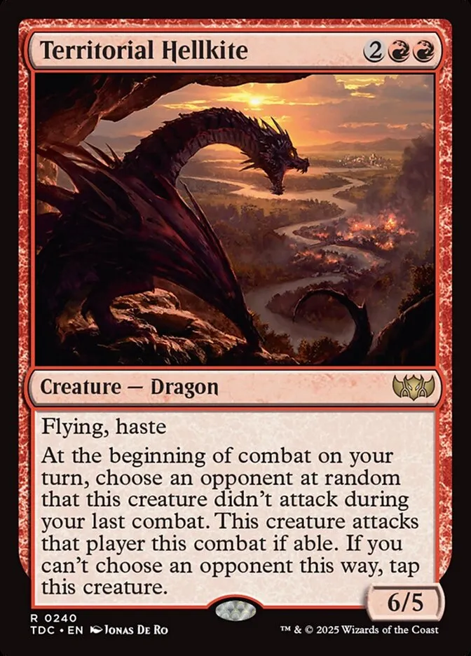 2025 Tarkir: Dragonstorm Commander Territorial Hellkite #240 rare card image