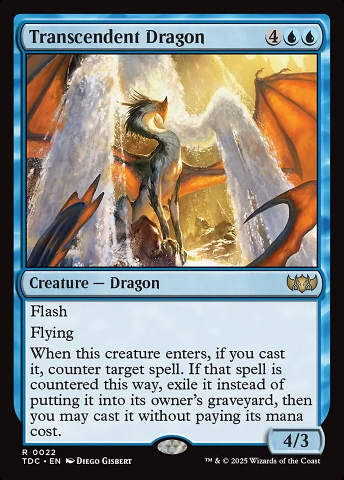 2025 Tarkir: Dragonstorm Commander Transcendent Dragon rare #22 rare card image