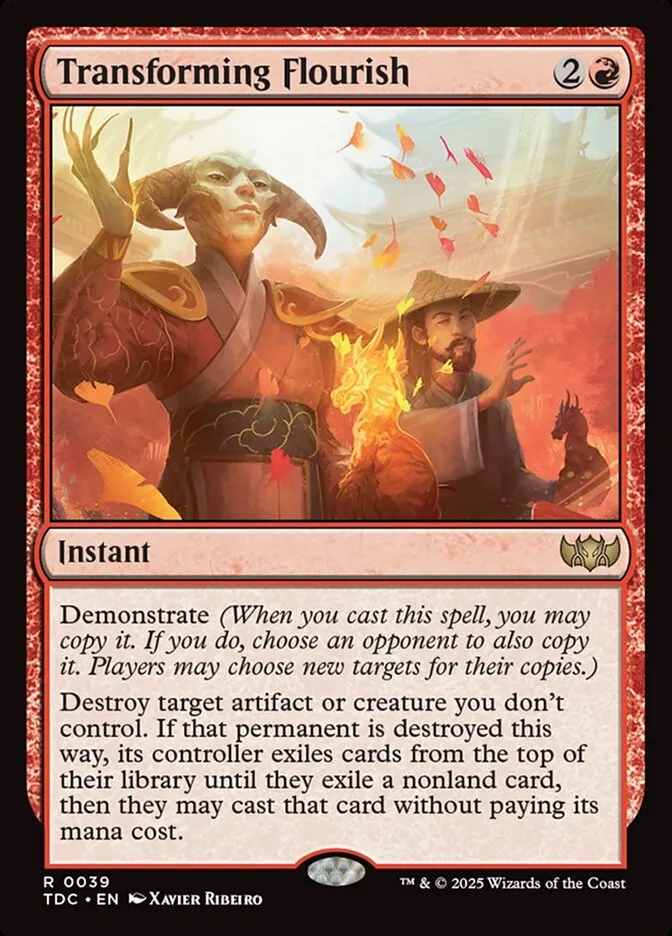 2025 Tarkir: Dragonstorm Commander Transforming Flourish #39 rare card image