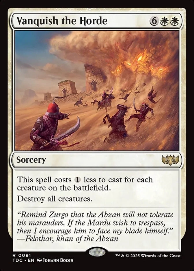 2025 Tarkir: Dragonstorm Commander Vanquish the Horde #91 rare card image