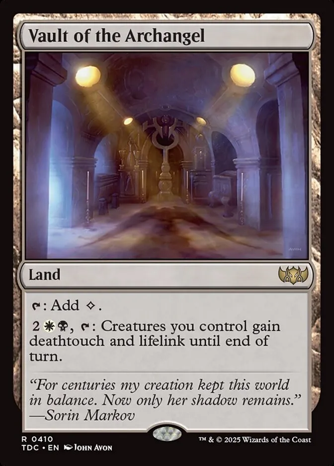 2025 Tarkir: Dragonstorm Commander Vault of the Archangel #410 rare card image