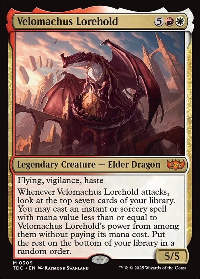 2025 Tarkir: Dragonstorm Commander Velomachus Lorehold #309 mythic card image