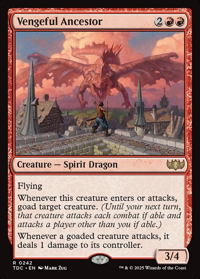 2025 Tarkir: Dragonstorm Commander Vengeful Ancestor #242 rare card image