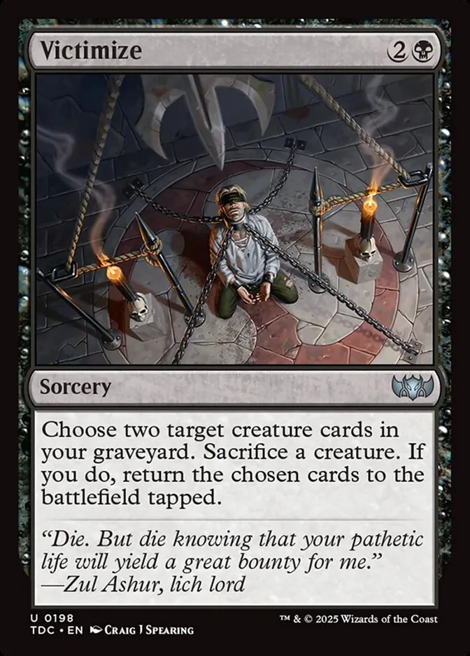 2025 Tarkir: Dragonstorm Commander Victimize #198 uncommon card image